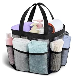 Attmu Mesh Shower Caddy Portable, Quick Dry Hanging Shower Tote Bag for College Dorm Room Essentials, Large Capacity Shower Caddy Dorm for Bathroom Gym Swimming