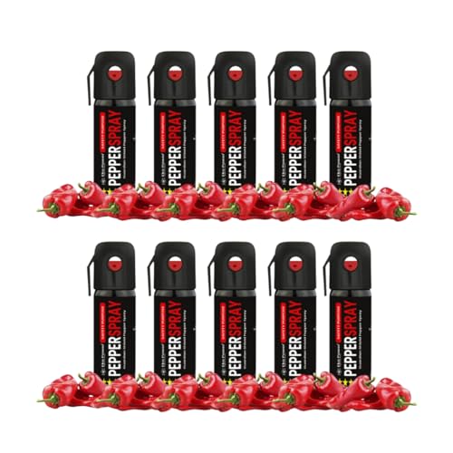 Image of Pepper Spray for Women Safety & Self Defence 55 Shots (35ml x Pack of 10) | Maximum Strength Formula with 15 Ft Range | Thumb-Cut Dome Grip & Belt Clip | Instant Protection Gadget for Girls