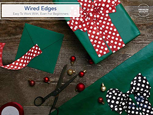 Royal Imports Black/White Polka Dot Ribbon, 2.5" (#40) Circle Design For Floral, Craft, Holiday Decoration, 25 Yard Roll (75 Ft Spool) Bulk #TOP1