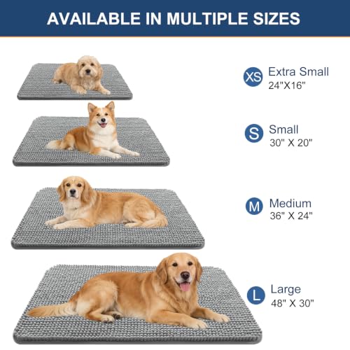Image of OLANLY Dog Door Mat for Muddy Paws 47x24, Absorbent Chenille Mud Doormat