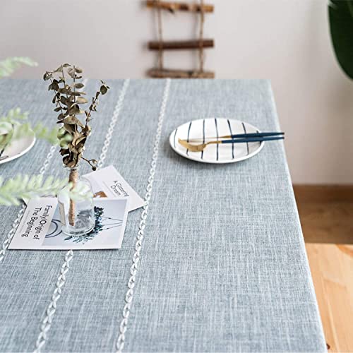 JaeMoose Tablecloth Tassel Cotton Linen Elegant Tablecloths Washable Kitchen Table Cover for Dining Table (Grey, 140 x 260 cm) - Image 4