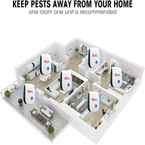 Ultrasonic Pest Repeller 6 Pack, Pest Repellent Plug in Indoor Pest Control for Mosquito, Insects,Cockroaches, Mouse, Rats, Bug, Spider, Ant, Rodent, Human & Pet Safe