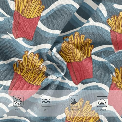 Wusikd Waves French Fries Girls' Underwear Cotton Red Girls Briefs Soft Toddler Underwear 2T3