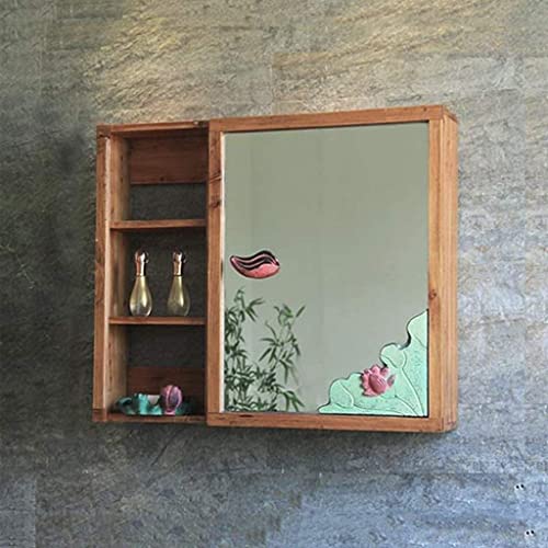 ROLTIN Bathroom Wall Mounted Cabinet, Storage Organizer Bathroom Mirror Cabinet Wall Hanging Cabinet with Rack - Afbeelding 5