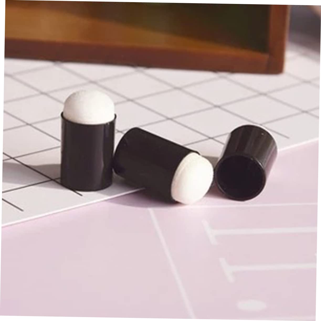 Cuscinetto per Timbri per Ragazzo Ragazza 40 Pezzi Nero per DIY | Spugna in Plastica Leggera, Set per Craft e Finger Stamping, Uso Timbri Personalizzati