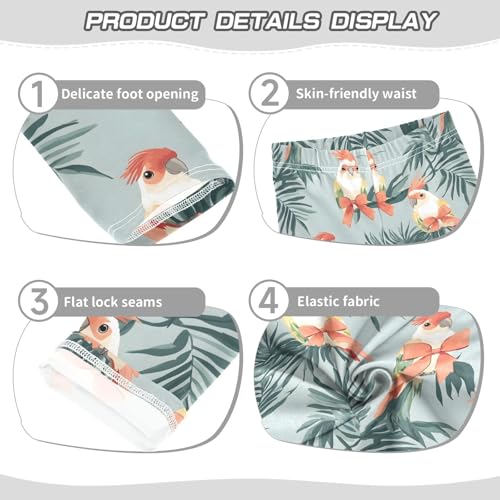 Parrot Bow Girls Leggings Ultra Soft Compression Yoga Gym Pants for Kids 4-10T3