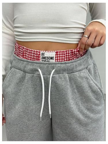 SHENHE Girl's Baggy Sweatpants Wide Leg Drawstring Workout Sports Loose Pants with Pockets3