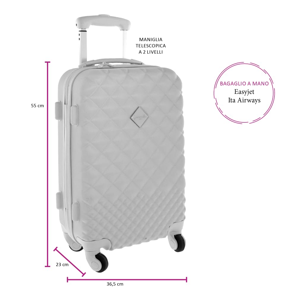 Camomilla Milano Set Valigeria, Set di Valigie, Trolley da Viaggio (40 lt.) + Vanity Case (15 lt.), Materiale Rigido, Ruote Pivotanti