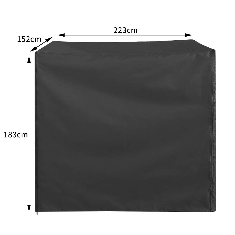 Copertura impermeabile per sedia a dondolo da giardino a 3 posti, antivento e antistrappo, adatta per 223 x 152 x 183 cm, colore nero, protezione resistente