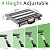 Rv Steps, 4-Level Adjustable Height Folding Camper Steps, Grey Hammer-Tone Non-Slip Fluorescent Strip Aluminum Platform Rv Accessories, Supports Up to 1000 lbs Handle