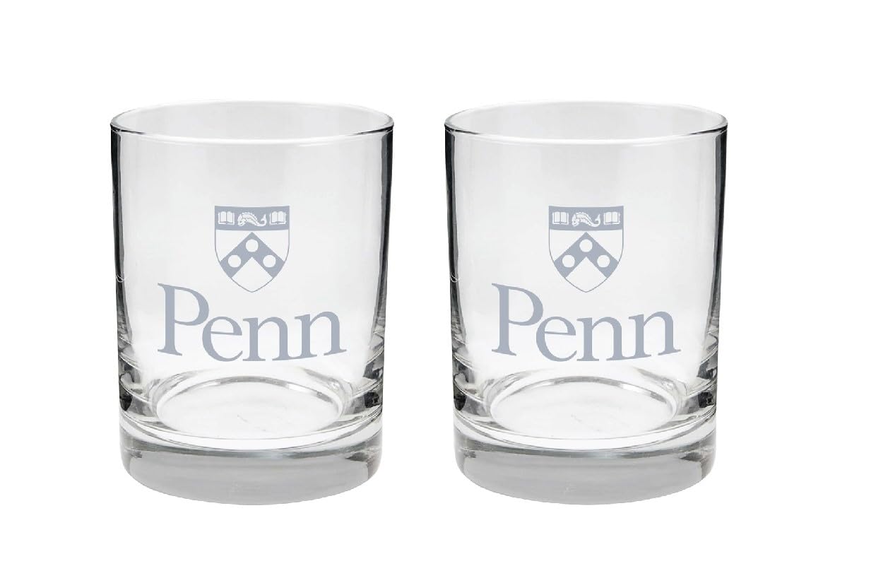 University of Pennsylvania Satin Finish Rock Glass Set of 2 14oz