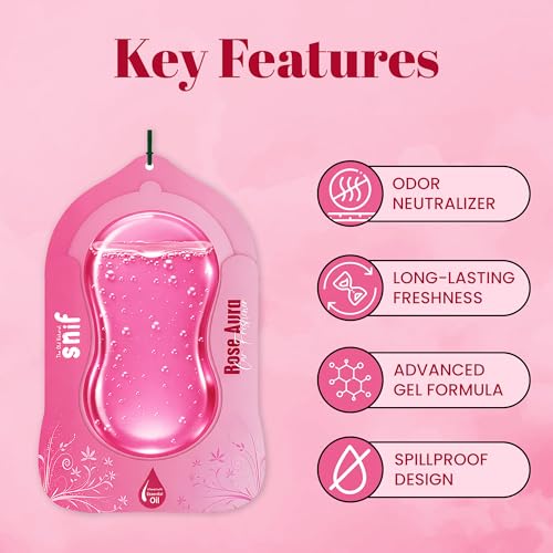 Image of Car Air Freshener Hanging - Snif Gel Car Perfume, Essential Oil Based Long Lasting Car Fragrance (30-45 Days), Odor Eliminator Auto Air Freshener for Car - Rose Aura