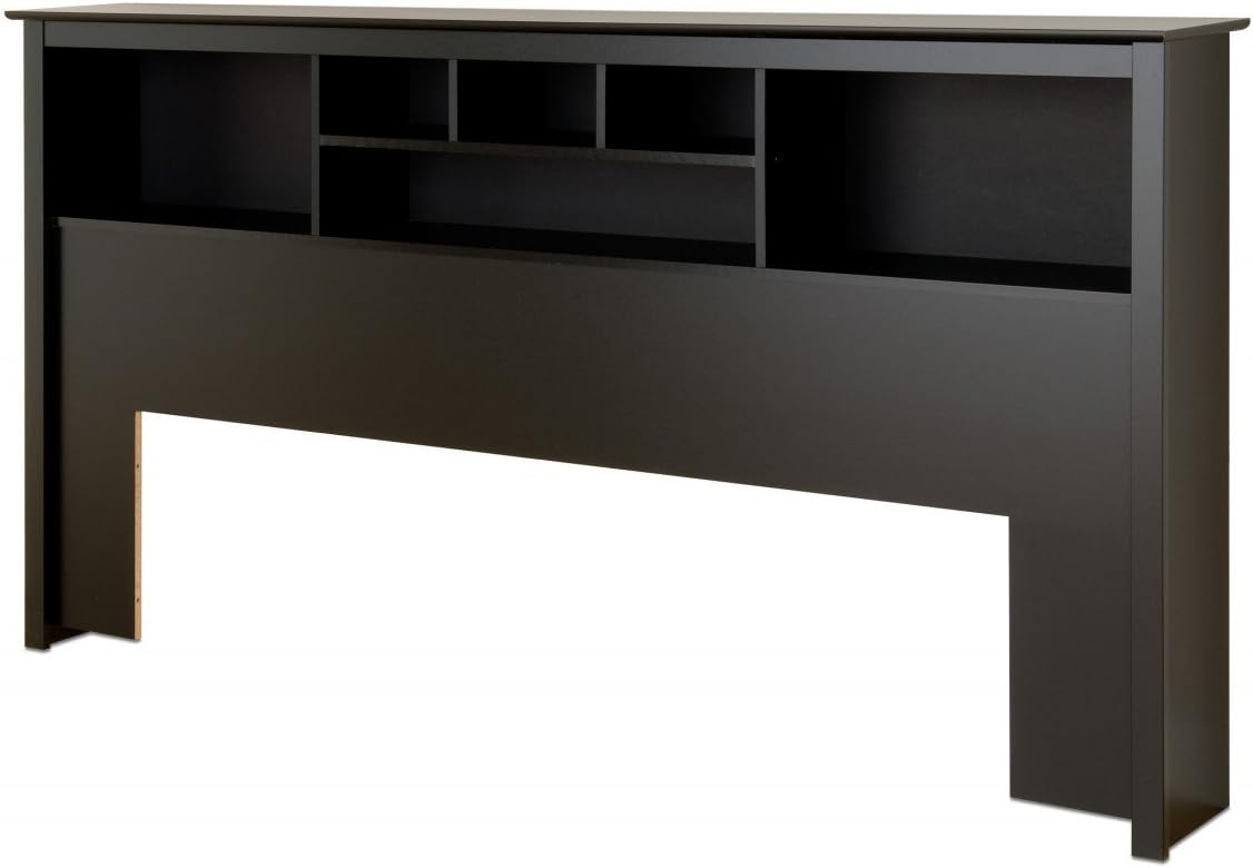 Prepac King Bookcase Headboard, Black Black Headboard