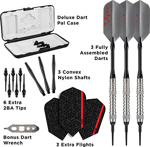 Viper V-Factor 90% Tungsten Soft Tip Darts with Storage/Travel Case, Ringed, 18 Grams, Multicolor - Image 4