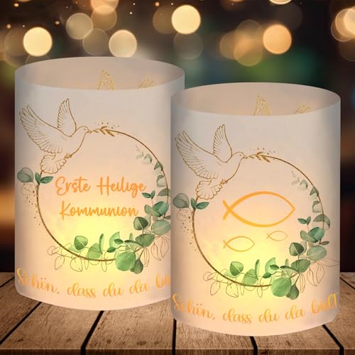 12 Lantern Table Decoration Communion First Communion Decoration Boy Girl First Holy Communion Decoration Eucalyptus Green Communion Favours Beautiful That You Are There for Tea Lights or Candles