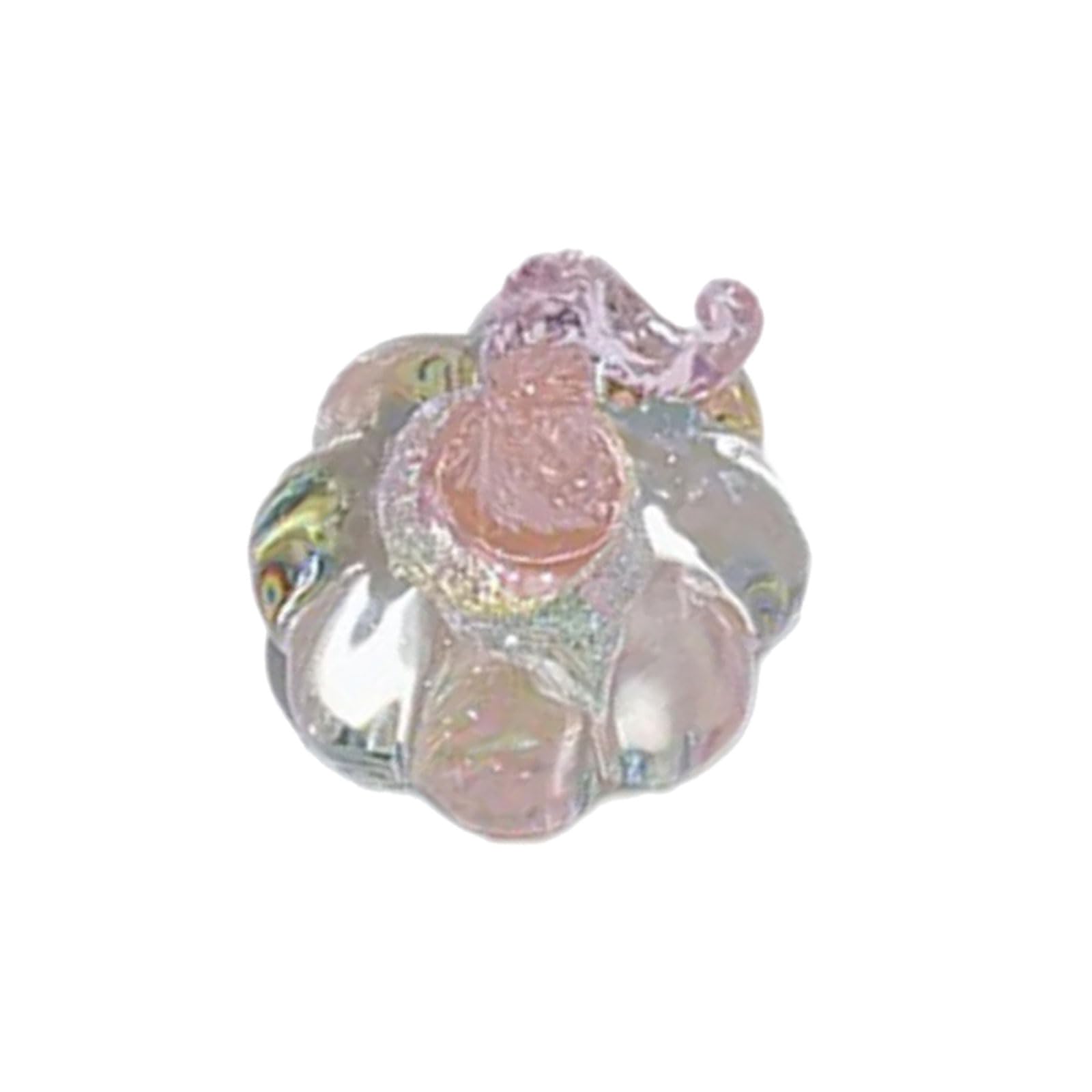 NEWFT Transparency Glass Halloween Pumpkin Sculpture Handmade Decorative Piece For Shelf Centerpieces Display Ornament