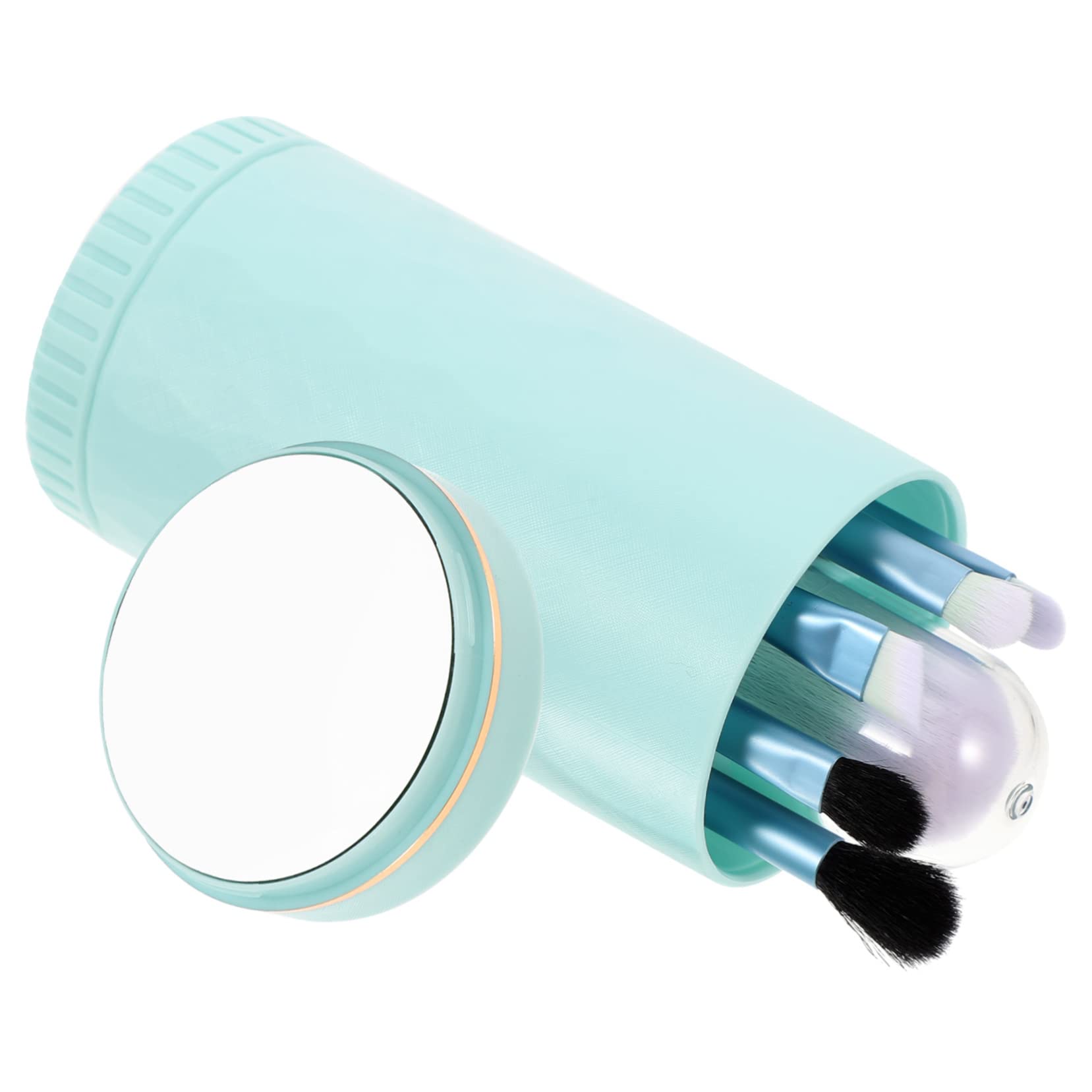 Healeved 5juegos Brochas De Maquillaje De Fibra Artificial Con Espejo Profesional De Pinceles Cosméticos Para Viaje y Uso Diario Incluye Brocha Para Rubor y Sombra De Ojos