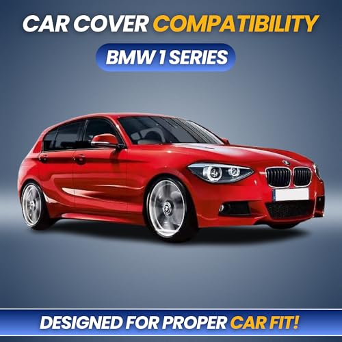 Image of Premium 100% Waterproof Car Cover for BMW 1 Series | All-Weather, UV & Dust Protection | Heavy-Duty 3-Layer Fabric | Custom Fit with Mirror & Antenna Pockets | Navy Blue