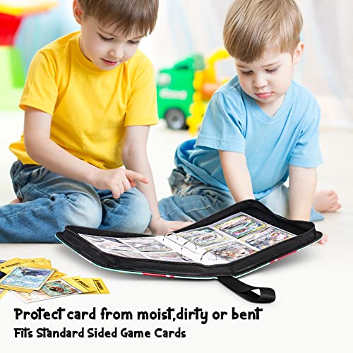 Trading Card Binder With Sleeves,4-Pocket Card Binder Holder Collect Album,400 Pockets Carrying Case Binder Folder Card Storage Book For Boys Girls,Pm Tcg Card Case Binder #TOP5