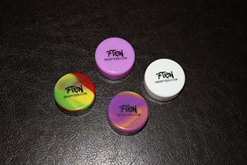 15x Assorted Colors Non-stick Silicone Oil Wax Dab Jar Container