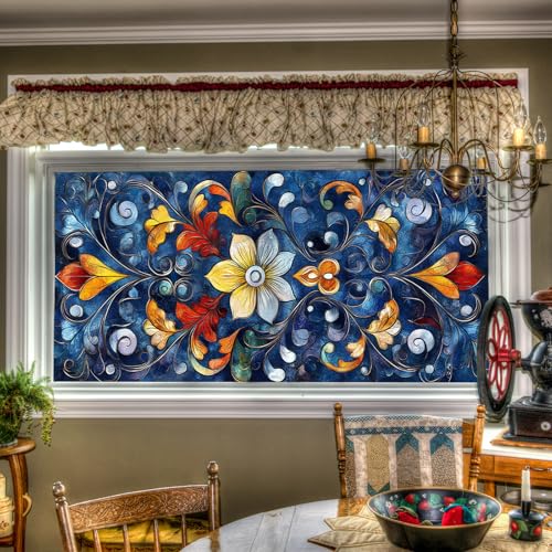 Película para ventana con patrón floral 39.3x17.7 in miniatura 1