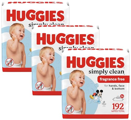Image of Huggies Simply Clean Unscented Baby Diaper Wipes, Flip-Top Packs, Packaging May Vary, 64 Count (Pack of 9)