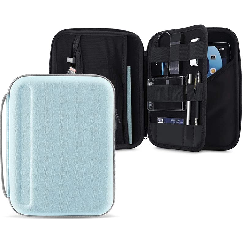 swook portfolio case for ipad pro 11-inch 2020/ ipad air 4 10.9 inch/10.2 new ipad 2019, protective sleeve with accessories pocket, carrying storage bag for 10 inch tablets (aqua)