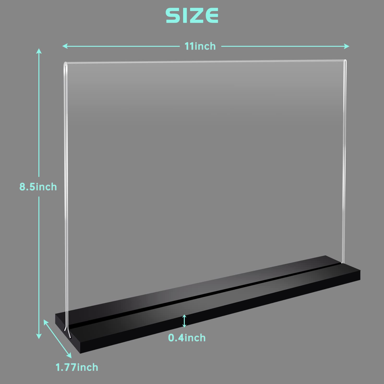 Pack Of 6 Acrylic Sign Holders 8.5 X 11 Inch Vertical Transparent - View #6