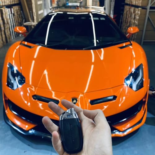 Image of HOME13 Vinyl Wrap Sheet for Car & Bike Self Adheisve Vinyl Wrap Sticker & Decal Roll Film Air Release Bubble Free (Orange Gloss Wrap, 24x52 Inches)