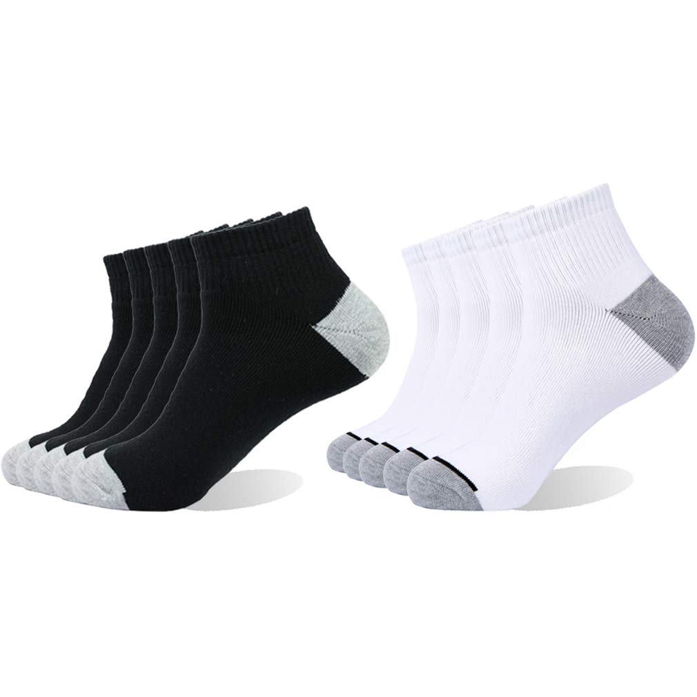 EnerWear 10P Pack Unisex Cotton Moisture Wicking Cushion Ankle Socks