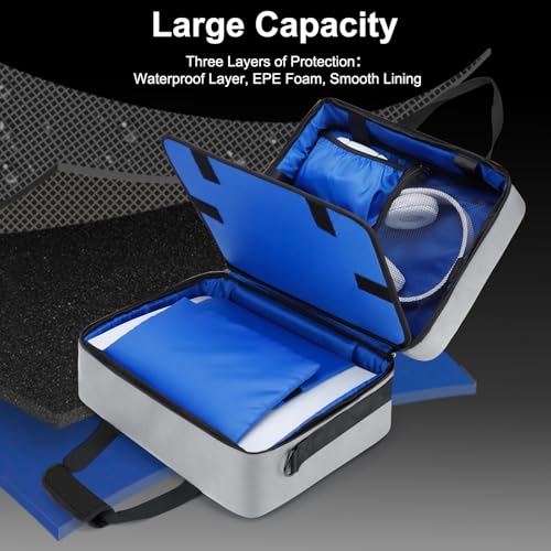 Image of GDNasist Carrying Case Fit for PS5, Travel Thickened Protective Bag Compatible with Playstation 5 Console, Headset, PS5 Controller, Game Discs, and Gaming Accessories, Grey