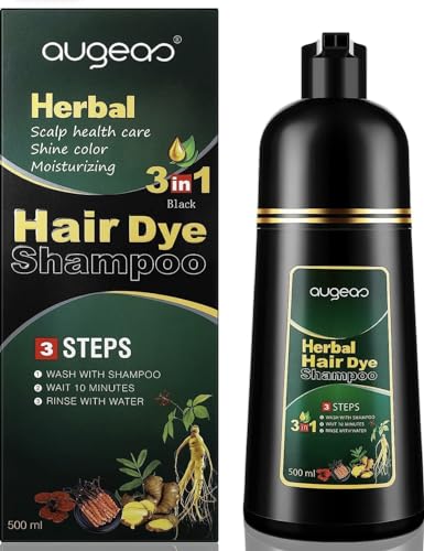 AUGEAS 500ML Black Permanent Hair Color Shampoo