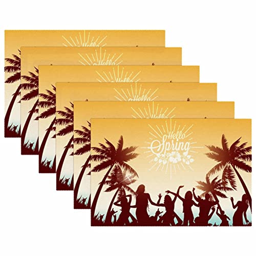Sets de table Dancing on the Beach x6 lavables 30x45 cm