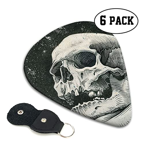 FUCVNPZ Lot de 6 médiators en celluloïd, motif squelette, fins, moyens et lourds pour guitares acoustiques, électriques… - Les Beatles, Paul McCartney, John Lennon, RIngo Starr, George Harrison FUCVNPZ Lot de 6 médiators en celluloïd, motif squelette, fins, moyens et lourds pour guitares acoustiques, électriques… – Image 5