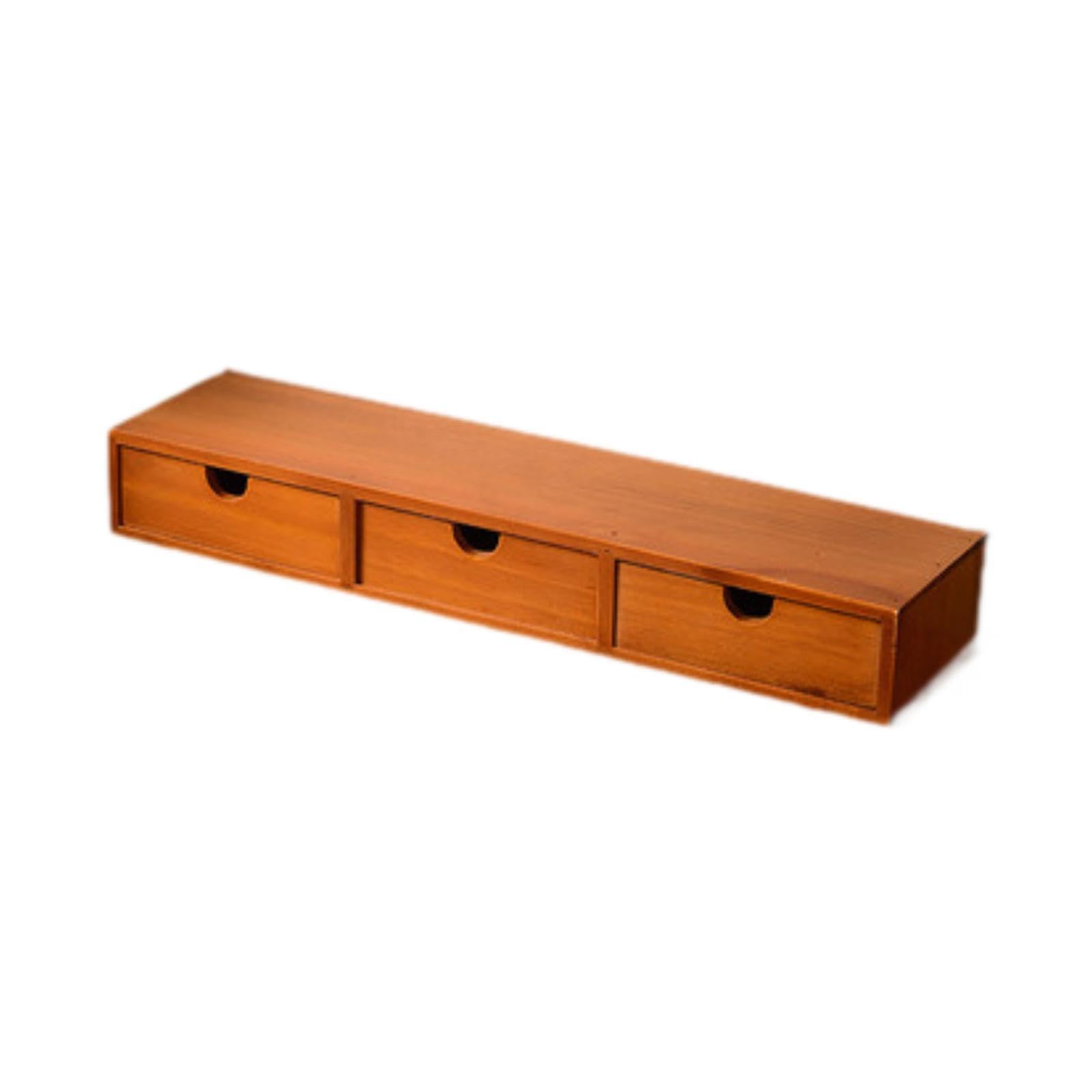 Organizzatore Da Scrivania con Cassetto, Scatola Portaoggetti in Legno, per Trucco, Uso Quotidiano, Stile Rustico, Contenitore, Porta Capsule di Caffè, 49cmx12cmx7cm