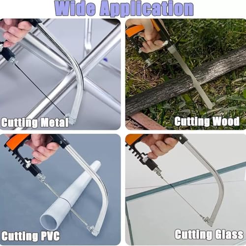 Image of 12-in-1 Multifunction Hacksaw Set with Extra Blades - Cut Wood, Metal, PVC, Tile & More - Ergonomic Hand Hacksaw in Carry Case