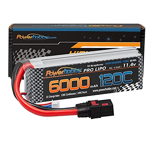 Power Hobbies Powerhobby 3s 11.4V 6000mah 120c Graphne + HV Lipo Battery w QS8 Plug 8 AWG Wire