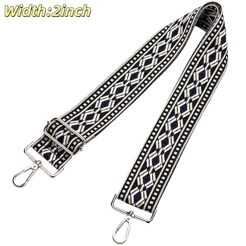 Image of Flower Purse Strap Replacement Embroidery Crossbody Shoulder Strap for Handbag Canvas Purse Extender Accessories