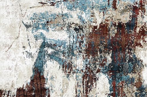 Image of Super Soft Art Collection Abstract Modern Classical Design Carpets Highest Density Silk Carpets for Home Living Room Bedroom /Hall (4x6 feet (120 x 180 cm) Multicolor2)