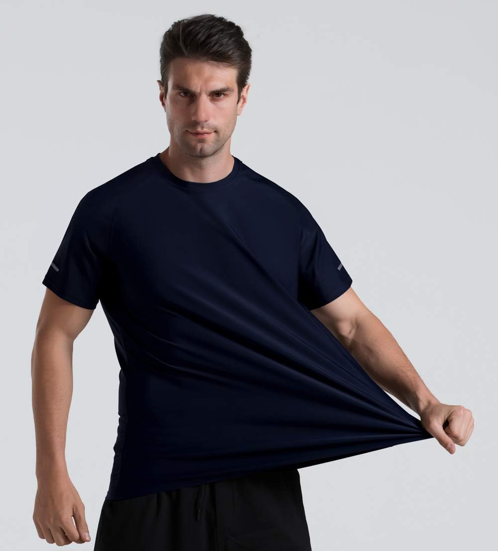 Men's Cooling Ice Silk Running Shirts Quick Dry Short Sleeve Athletic Gym T-Shirts UPF 50+ Outdoor Workout Tshirts - Image 5
