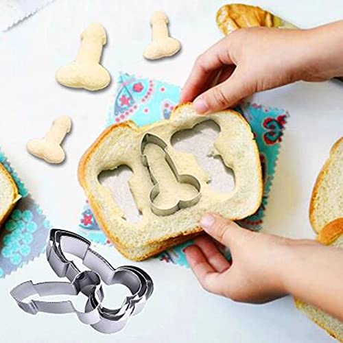 Ensemble d'emporte-pièces en Acier Inoxydable, Moule de Cuisson pour Fondant à Biscuits, Bricolage, emporte-pièces à pâtisserie pour pénis, 3 pièces