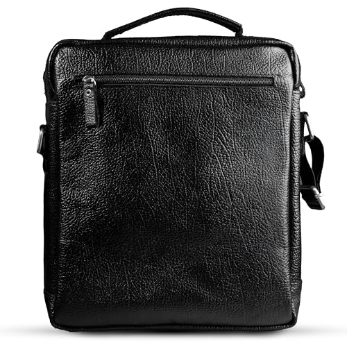 موتيفيا شنطة كروس كبيرة من الجلد الطبيعي للرجال، شنطة كروس للرجال من الجلد الطبيعي، شنطة كروس للرجال مع حزام كتف مقاس A4 L (بني كلاركس)