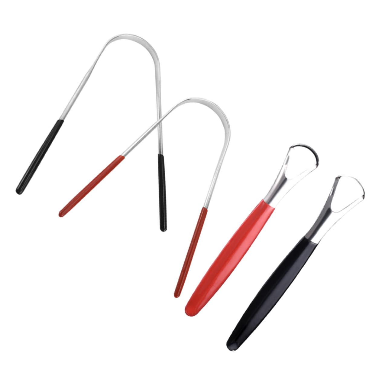 NOLITOY Tongue Scraping Kit 4pcs Oral Cleaners Tool Freshen Breath Non-slip Grip Travel Size