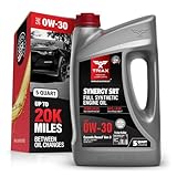 TRIAX Synergy SRT 0W-30 - Full Synthetic, Friction Modified Engine Oil - 20K Miles, API SP Licensed, 3x Wear Protection - Nano Boron and Moly Friction Modified (5 Quart)