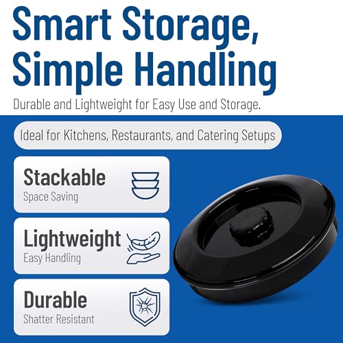 Carlisle FoodService Products 047503 Stackable Tortilla Server with Lid, 7-1/4" / 2", Black (Pack of 24)