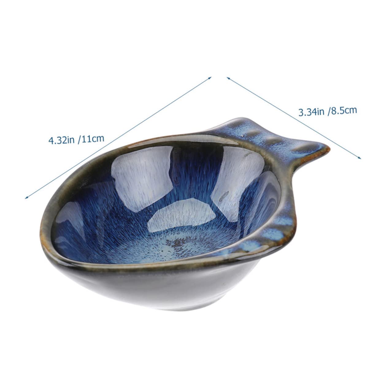 Alipis Piece Ceramic Sauce Dishes Fish Dipping Bowls Vinegar Dish Snack Bowls Condiment Plate