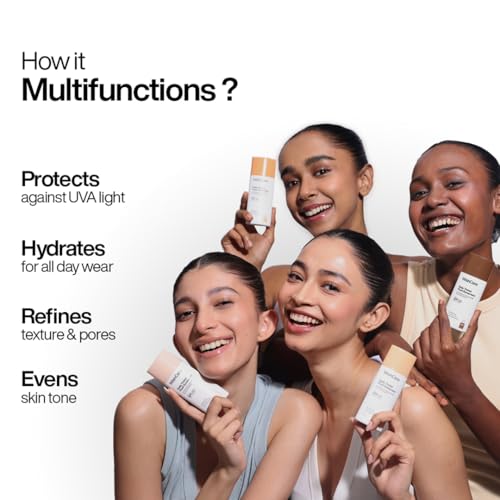 Image of WishCare Daily Fluid Tinted Sunscreen SPF50 PA++++| M203 | Broad Spectrum Protection for all skin types | In-Vivo Tested Tinted Sun Screen | D-Panthenol, Niacinamide, Ectoin & Ginseng | Evens & Protects | 50ml