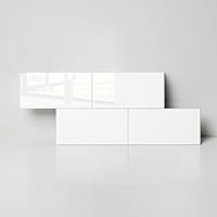 Vista 10 de COLAMO Protector contra salpicaduras de lujo de 10 hojas que se despega y pega, azulejo de metro blanco de piedra sintética autoadhesiva de 12"x12