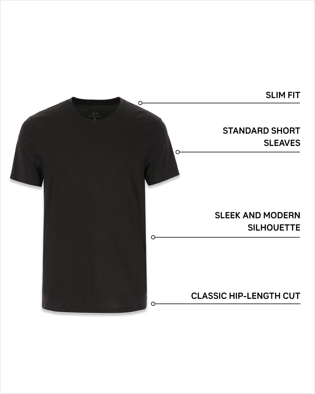 Armani Exchange Camiseta ajustada con logotipo elevado para hombre