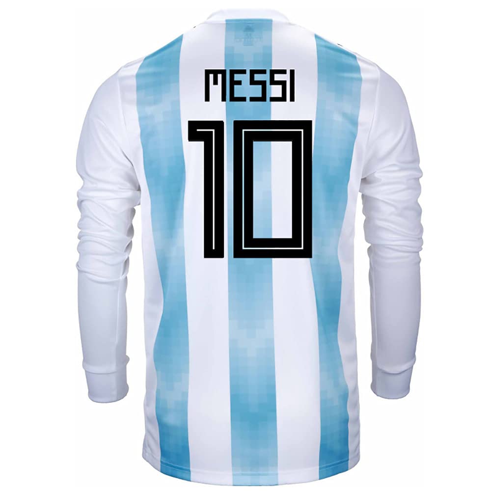 Messi #10 Argentina Home Long Sleeve Soccer Jersey- 2018/19